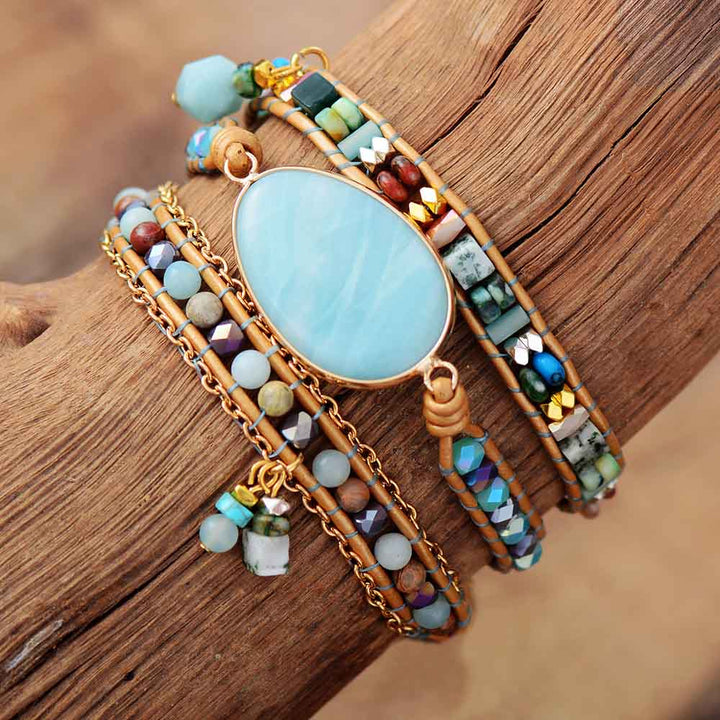Genuine Amazonite Bead Bracelet