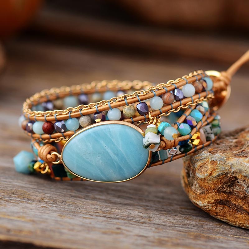 Genuine Amazonite Bead Bracelet