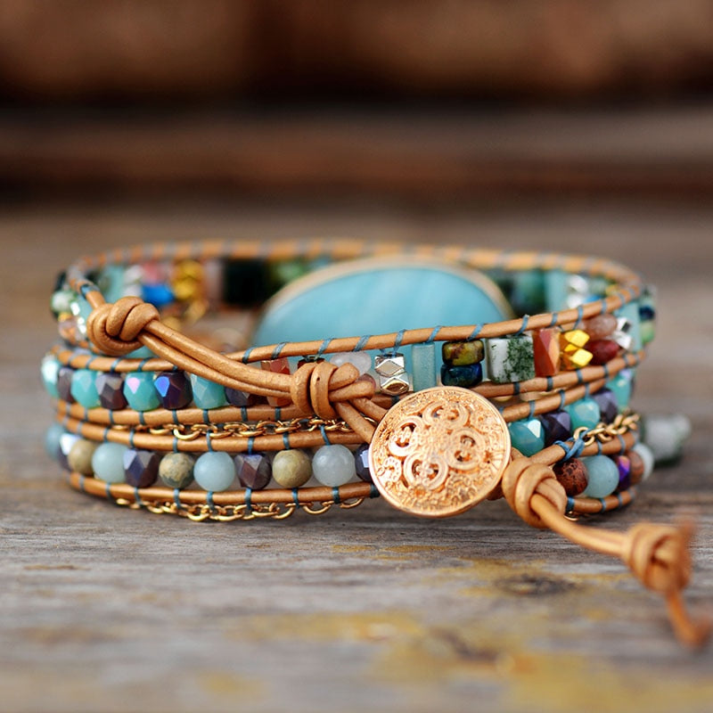 Genuine Amazonite Bead Bracelet