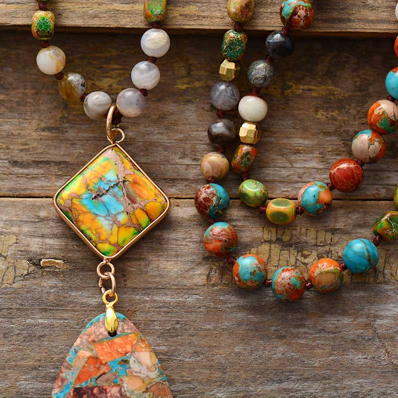 Vibrant Jasper Healing Necklace