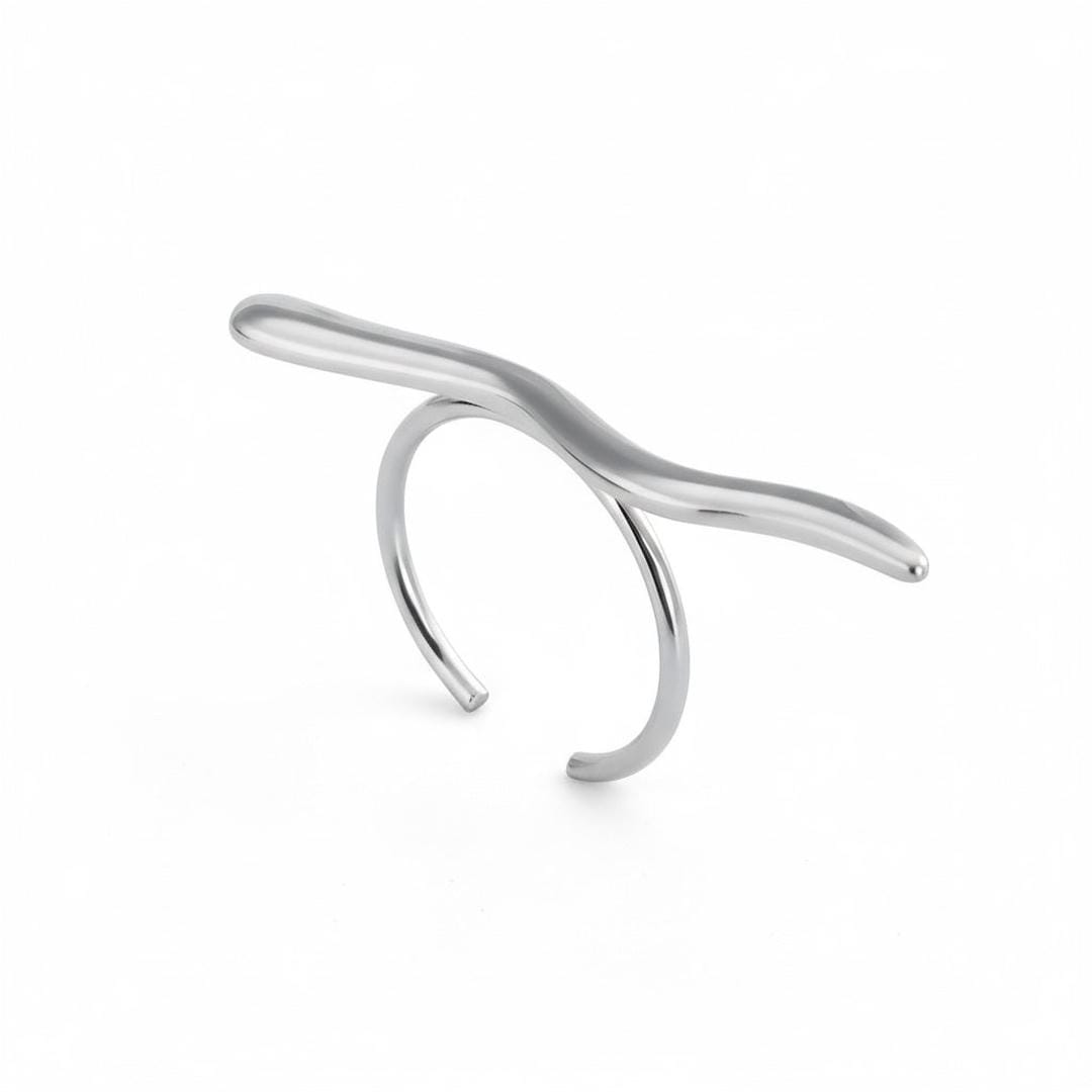 Sleek Golden Branch Ring