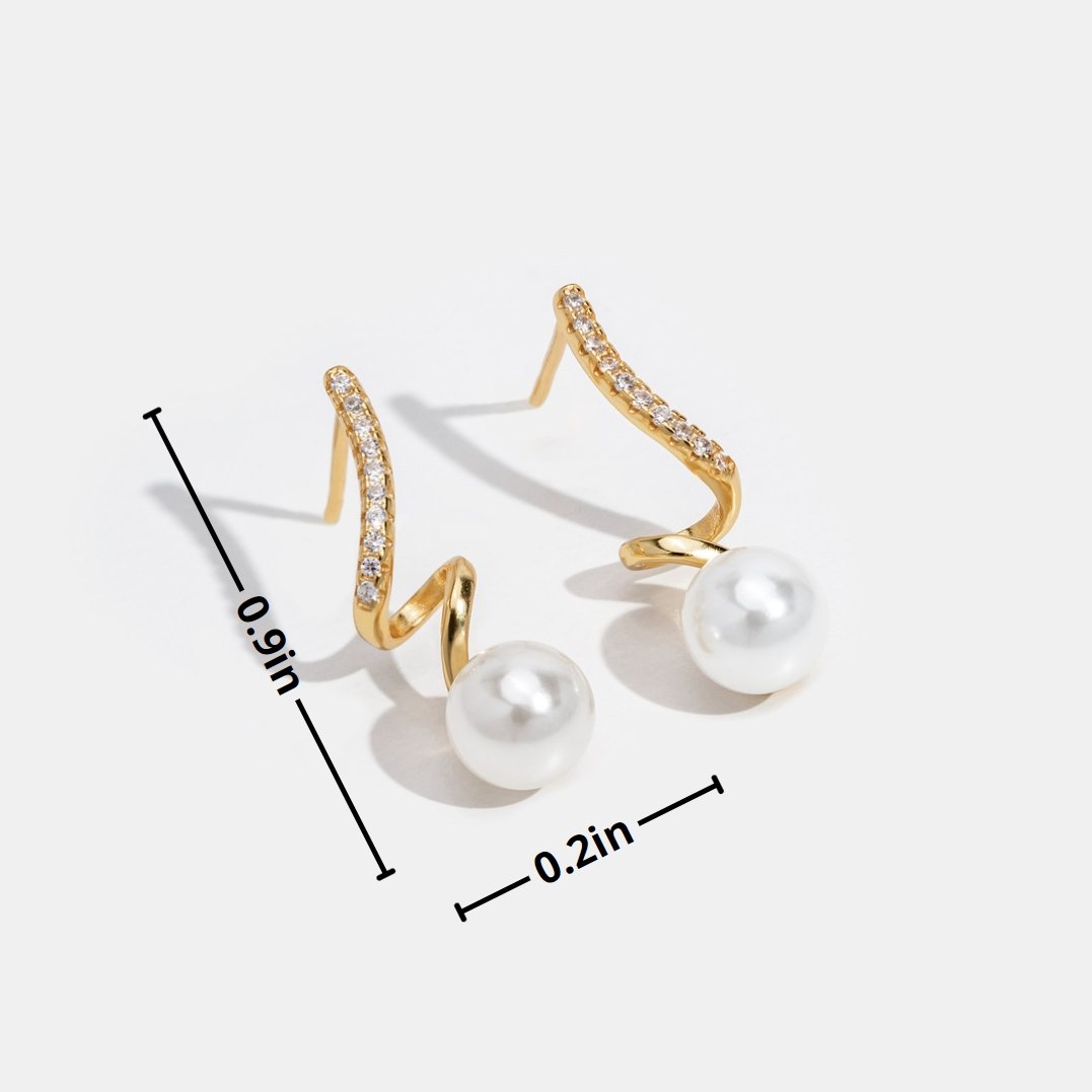 Iridescent Wave Pearl Earrings