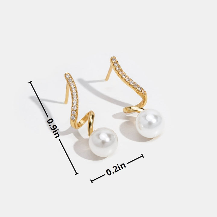 Iridescent Wave Pearl Earrings