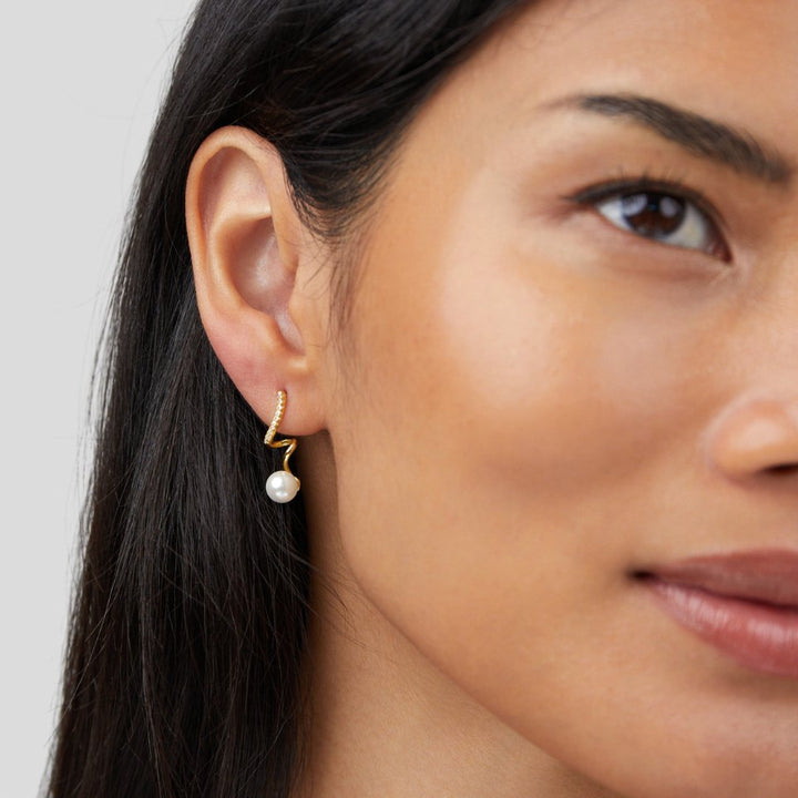 Iridescent Wave Pearl Earrings