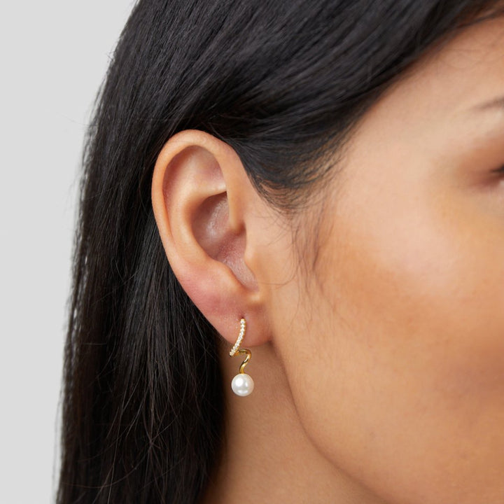 Iridescent Wave Pearl Earrings