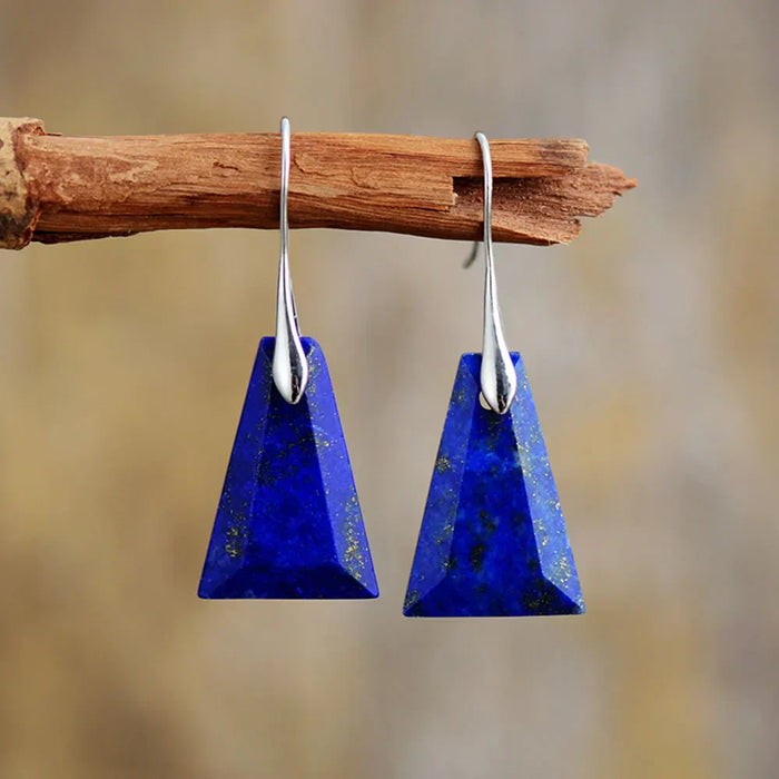 Trapezoid Earrings in Lapis Lazuli