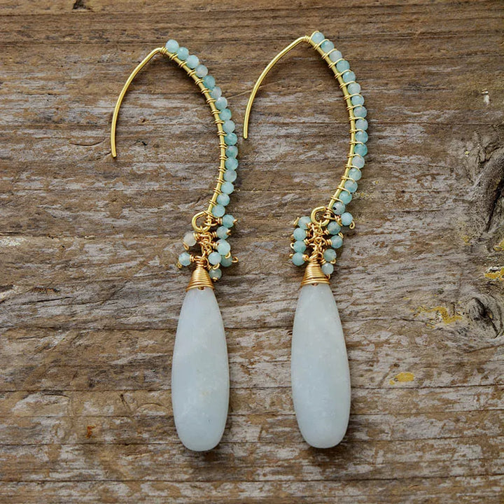 Sophisticated Amazonite and Gold Dangle Earrings