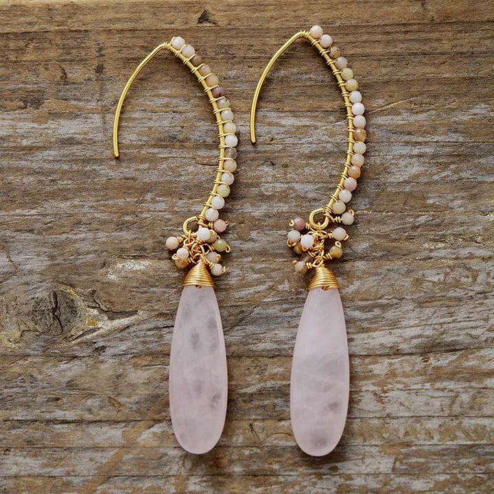 Sophisticated Amazonite and Gold Dangle Earrings
