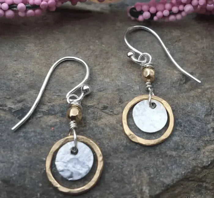 Retro gold and silver earrings